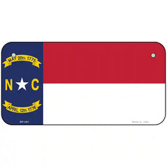 North Carolina State Flag Metal License Plate 6" x 3" (BP)