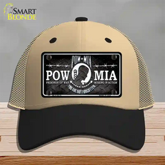 POW MIA Novelty License Plate Hat Mesh / Khaki|Black