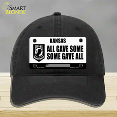 Kansas POW MIA Some Gave All Novelty License Plate Hat Unconstructed Cotton / Black