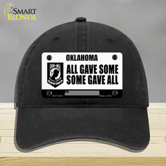 Oklahoma POW MIA Some Gave All Novelty License Plate Hat Unconstructed Cotton / Black