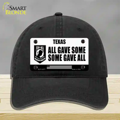 Texas POW MIA Some Gave All Novelty License Plate Hat Unconstructed Cotton / Black