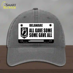 Delaware POW MIA Some Gave All Novelty License Plate Hat Unconstructed Cotton / Charcoal