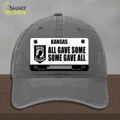 Kansas POW MIA Some Gave All Novelty License Plate Hat Unconstructed Cotton / Charcoal