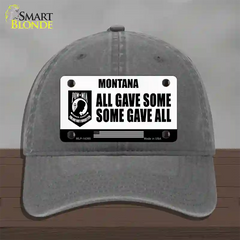 Montana POW MIA Some Gave All Novelty License Plate Hat Unconstructed Cotton / Charcoal
