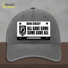 New Jersey POW MIA Some Gave All Novelty License Plate Hat Unconstructed Cotton / Charcoal