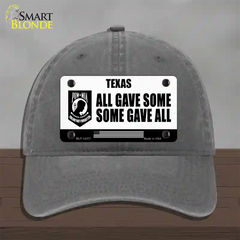 Texas POW MIA Some Gave All Novelty License Plate Hat Unconstructed Cotton / Charcoal
