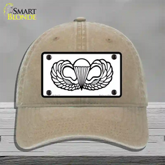 Parachute Badge Novelty License Plate Hat Unconstructed Cotton / Khaki