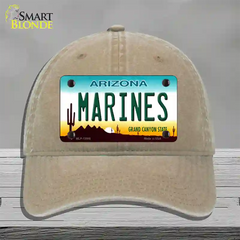 Marines Arizona Novelty License Plate Hat Tag Unconstructed Cotton / Khaki