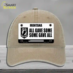Montana POW MIA Some Gave All Novelty License Plate Hat Unconstructed Cotton / Khaki
