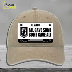 Nevada POW MIA Some Gave All Novelty License Plate Hat Unconstructed Cotton / Khaki