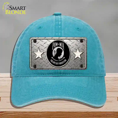 POW MIA Diamond Novelty License Plate Hat Unconstructed Cotton / Lake Blue