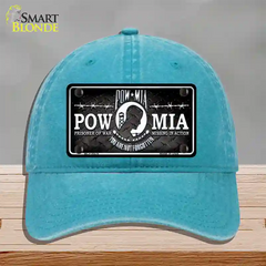 POW MIA Novelty License Plate Hat Unconstructed Cotton / Lake Blue