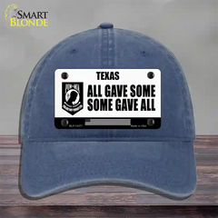 Texas POW MIA Some Gave All Novelty License Plate Hat Unconstructed Cotton / Navy
