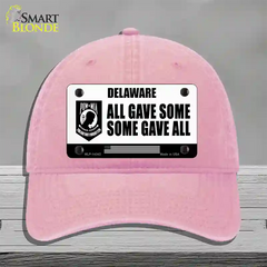 Delaware POW MIA Some Gave All Novelty License Plate Hat Unconstructed Cotton / Pink