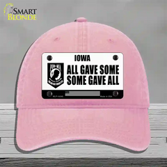 Iowa POW MIA Some Gave All Novelty License Plate Hat Unconstructed Cotton / Pink