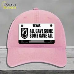 Texas POW MIA Some Gave All Novelty License Plate Hat Unconstructed Cotton / Pink