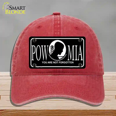 POW-MIA Novelty License Plate Hat Unconstructed Cotton / Red