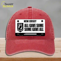 New Jersey POW MIA Some Gave All Novelty License Plate Hat Unconstructed Cotton / Red