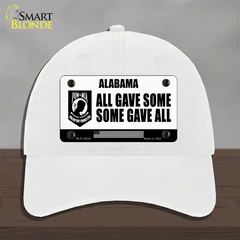 Alabama POW MIA Some Gave All Novelty License Plate Hat Unconstructed Cotton / White