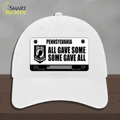Pennsylvania POW MIA Some Gave All Novelty License Plate Hat Unconstructed Cotton / White