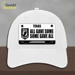 Texas POW MIA Some Gave All Novelty License Plate Hat Unconstructed Cotton / White