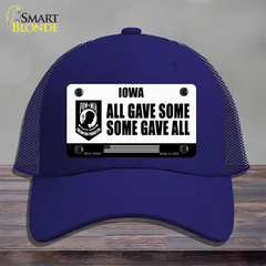 Iowa POW MIA Some Gave All Novelty License Plate Hat Mesh / Royal Blue
