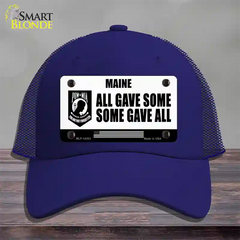 Maine POW MIA Some Gave All Novelty License Plate Hat Mesh / Royal Blue