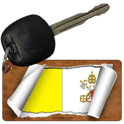 Vatican City Flag Scroll  Aluminum Key Chain KC-9314