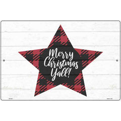 Merry Christmas Yall Novelty Metal Parking Sign 12" x 18" (LGP)