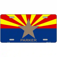 Parker Arizona State Flag Metal License Plate 24" x 12" (LLP)