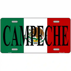 Campeche on Mexico Flag Metal Novelty License Plate 24" x 12" (LLP)