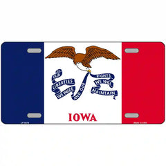 Iowa State Flag Metal License Plate 24" x 12" (LLP)
