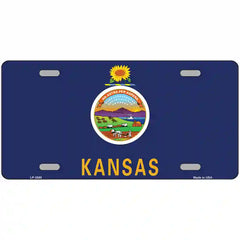 Kansas State Flag Metal License Plate 24" x 12" (LLP)