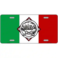 Italy Flag Culinary Logo Metal Novelty License Plate 24" x 12" (LLP)