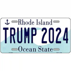 Trump 2024 Rhode Island Metal License Plate