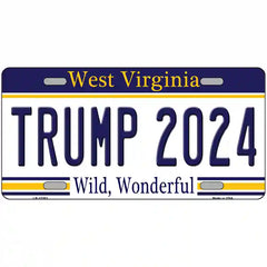 Trump 2024 West Virginia Metal License Plate
