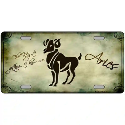 Aries Zodiac Novelty Metal License Plate 12