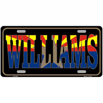 Williams Arizona State Flag Metal License Plate 12