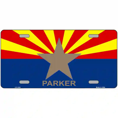 Parker Arizona State Flag Metal License Plate 12