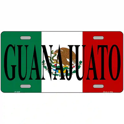 Guanajuato on Mexico Flag Metal Novelty License Plate 12