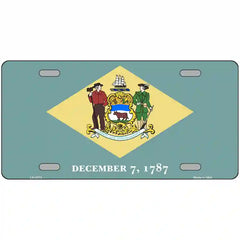 Delaware State Flag Metal License Plate 12" x 6" (LP)
