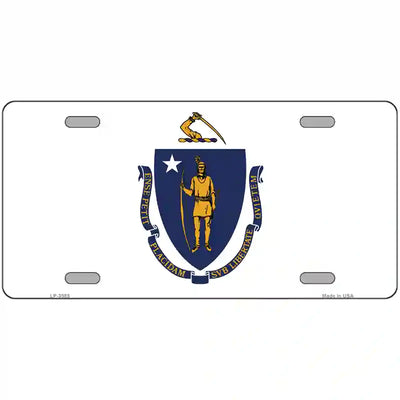 Massachusetts State Flag Metal License Plate 12