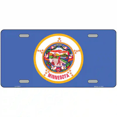 Minnesota State Flag Metal License Plate 12