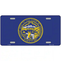Nebraska State Flag Metal License Plate 12" x 6" (LP)