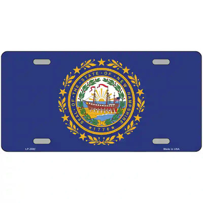 New Hampshire State Flag Metal License Plate 12