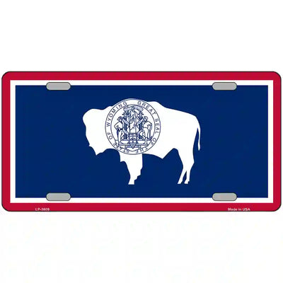 Wyoming State Flag Metal License Plate 12
