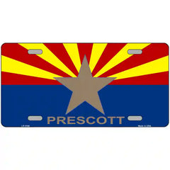 Prescott Arizona State Flag Metal License Plate 12" x 6" (LP)