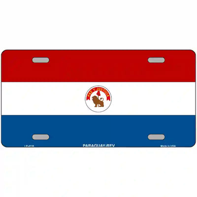 Paraguay-REV Flag Metal License Plate 12