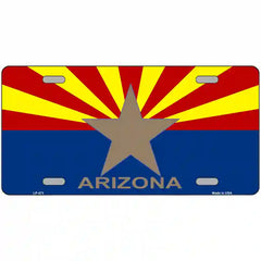 Arizona State Flag Metal License Plate 12" x 6" (LP)