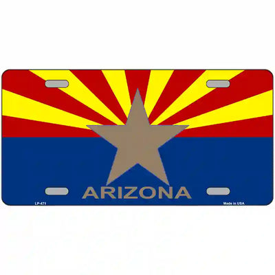Arizona State Flag Metal License Plate 12